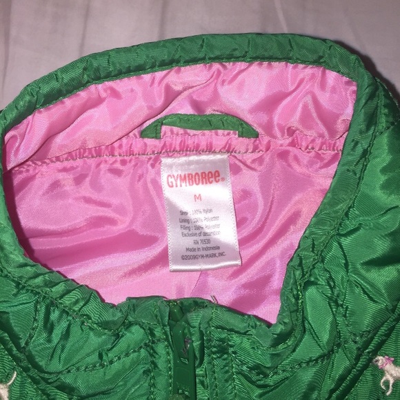 Gymboree Shiny Green Satin Vest w/ Poodle Pattern - Picture 3 of 3